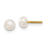 Image of 3mm 14K Yellow Gold Madi K 4-5mm Button Freshwater Cultured Pearl Screwback Earrings