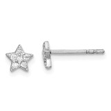 Image of 6mm Sterling Silver Rhodium-plated CZ Star Post Earrings QE14873