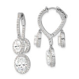 Image of 37.75mm Sterling Silver Rhodium-plated Polished CZ Fancy Dangle In & Out Earrings