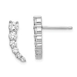 Image of 15.3mm Sterling Shimmer Sterling Silver Rhodium-plated 12 Stone CZ Post Dangle Earrings