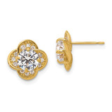 Image of 11.06mm 10k Yellow Gold Tiara Collection Polished CZ Post Earrings 10YC389