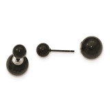 Image of Stainless Steel Polished Black IP-plated Ball Reversible Post Earrings
