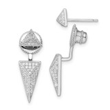 Image of Brilliant Embers Sterling Silver Rhodium-plated 104 Stone Micro Pave CZ Convertible Back Earrings