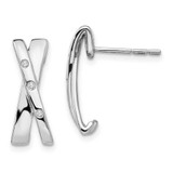 Image of 19mm White Ice Sterling Silver Rhodium-plated Diamond X Post Earrings QW169