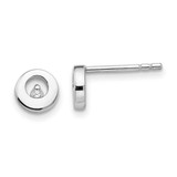 Image of 7mm White Ice Sterling Silver Rhodium-plated Diamond Stud Post Earrings QW310