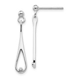Image of 34mm White Ice Sterling Silver Rhodium-plated Diamond Post Dangle Earrings QW250