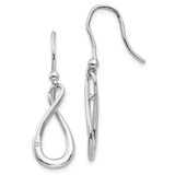 Image of 17mm White Ice Sterling Silver Rhodium-plated Diamond Shepherd Hook Dangle Earrings QW246