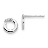 Image of 10mm White Ice Sterling Silver Rhodium-plated Open Circle Diamond Post Earrings