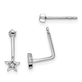 Image of 12mm White Ice Sterling Silver Rhodium-plated Diamond Stars Front and Back Earrings