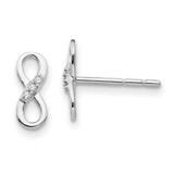 Image of 4mm White Ice Sterling Silver Rhodium-plated Infinity Symbol Diamond Post Earrings