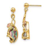 Image of 22mm 10k Yellow Gold Tri-color Black Hills Gold Post Dangle Earrings