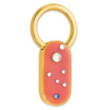 Image of 1928 Gold-tone Pink Enamel w/Crystals Key Fob
