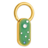 Image of 1928 Gold-tone Green Enamel w/Crystals Key Fob