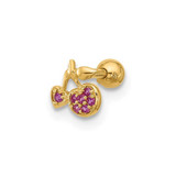 Image of 14K Yellow Gold 18 Gauge Polished CZ Cherry Cartilage Stud