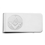 Image of Rhodium-plated Kelly Waters Masonic Money Clip