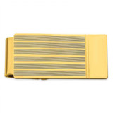 Image of Gold-plated Kelly Waters Etched Lines Hinged Money Clip