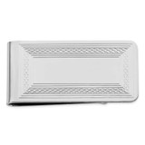 Image of Rhodium-plated Kelly Waters Patterned Border Money Clip