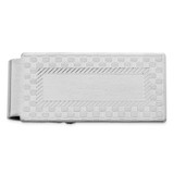 Image of Rhodium-plated Kelly Waters Checkerboard Hinged Money Clip