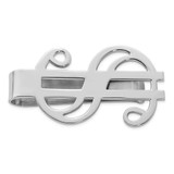Image of Sterling Silver Rhodium-plated Dollar Sign Money Clip QQ273