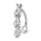 Image of 10k White Gold W/Cz Xoxo Belly Dangle
