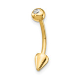 Image of 14K Yellow Gold 16 Gauge CZ Cone Belly Ring