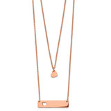 Image of Chisel Stainless Steel Polished Rose IP-plated Heart and Bar Multi Strand 15.5 inch Cable Chain with a 1.5 inch Extension Necklace