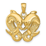 Image of 14K Yellow Gold Dolphins Pendant K7717