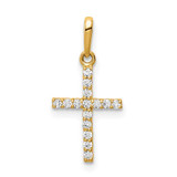 Image of 10k Yellow Gold CZ Cross Pendant