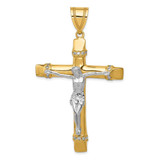 Image of 14k Two-tone Gold CZ Crucifix Pendant