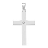 Image of 14k White Gold .03ctw Diamond Cross Pendant