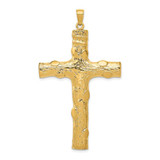 Image of 10k Yellow Gold Large Textured Cross Pendant