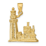 Image of 14K Yellow Gold 3D Cape Cod Lighthouse Pendant