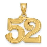 Image of 14K Yellow Gold Polished Etched Number 52 Pendant