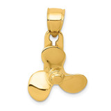 Image of 14K Yellow Gold 3-D Moveable Blade Propeller Pendant