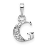 Image of 14k White Gold Rhodium-plated Diamond Letter G Initial Pendant