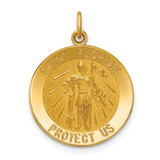 Image of 14K Yellow Gold Solid Polished/Satin Medium St. Florian Medal Pendant