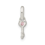 Image of Sterling Silver Pink CZ Key Kids Pendant