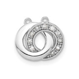Image of Sterling Silver Polished Diamond Interlocking Circles Pendant