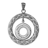 Image of Sterling Silver Ruthenium & Rhodium-plated Diamond-cut Pendant