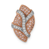 Image of Sterling Silver Rhodium-plated Pink Pink/Clear CZ Chain Slide Pendant