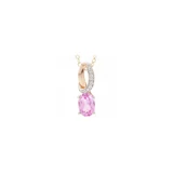 Image of Sterling Silver Created Pink Sapphire & Diamond Pendant PXS2983/CRPKSA-SS