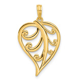 Image of 14K Yellow Gold Polished Leaf Pendant D5429
