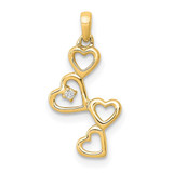Image of 10k Yellow Gold Diamond Heart Pendant PM4930-001-1YA