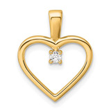 Image of 14K Yellow Gold AA .05ctw Diamond Heart Pendant PM4816-005-YA