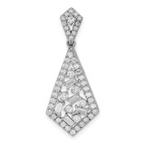 Image of 14k White Gold Polished Fancy Dangle Diamond Chain Slide Pendant PM8464-075-WA