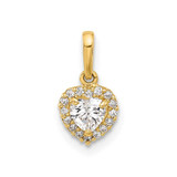 Image of 14K Yellow Gold CZ Heart Pendant