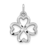Image of 10k White Gold 4-Leaf Clover Pendant