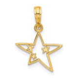 Image of 14K Yellow Gold Polished Stars Pendant