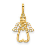 Image of 14K Yellow Gold Polished CZ Angel Pendant