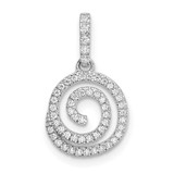 Image of 14k White Gold Circle Swirl Diamond Pendant